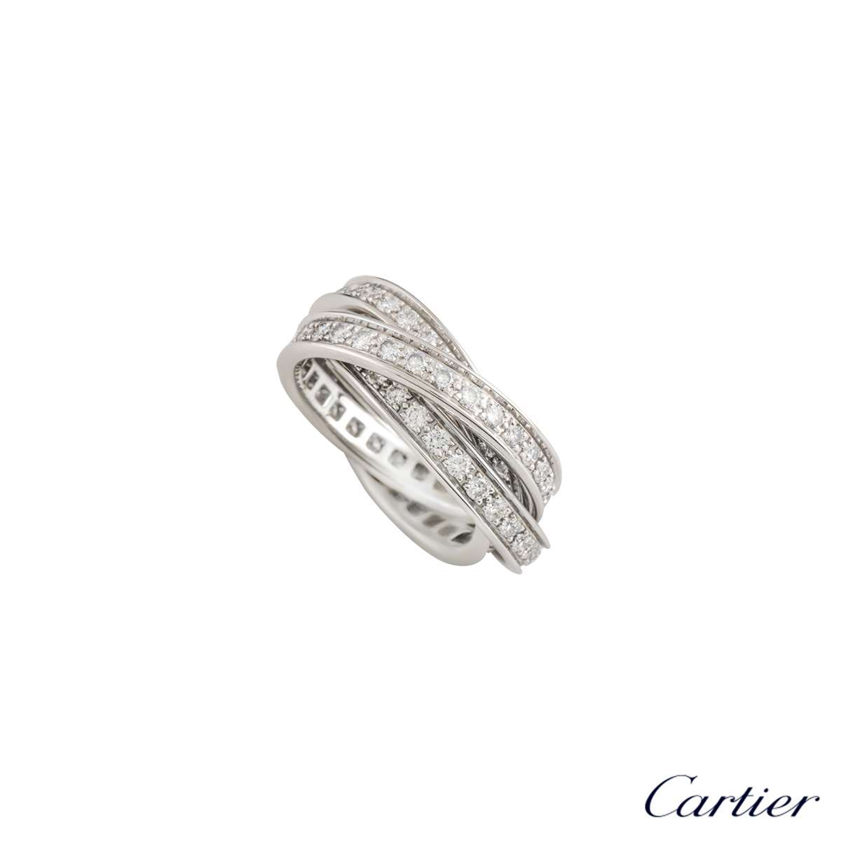 cartier trinity ring white gold diamonds